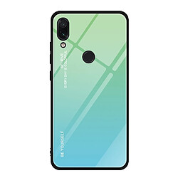 Wewoo Coque Pour Xiaomi Redmi Note 7 étui en verre de couleur dégradée bleu ciel