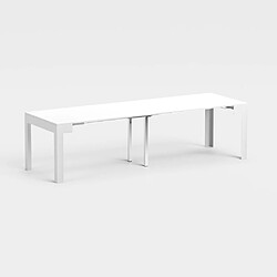 Inside 75 Table console extensible Ulisse en bois blanc sablé