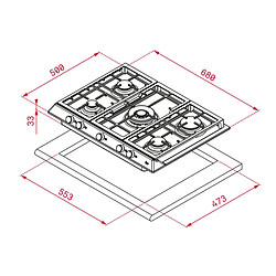 Plaque au gaz Teka EX70 1 5G 11300W (68 CM)