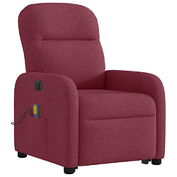 Avis vidaXL Fauteuil inclinable de massage électrique Rouge bordeaux Tissu