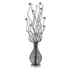 Inspired Lampadaire Viola 7 lumières G4 noir/violet/chrome/cristal, non compatible LED/CFL