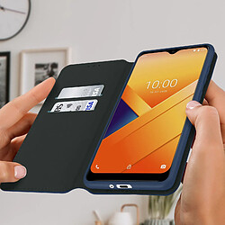 Avizar Housse Wiko Y81 Étui Folio Portefeuille Fonction Support bleu