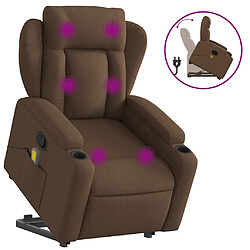 vidaXL Fauteuil de massage inclinable Marron Tissu