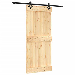 vidaXL Porte coulissante et kit de quincaillerie 90x210 cm pin massif