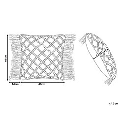 Beliani Lot de 2 coussins YANIKLAR Coton 40 x 40 cm Unicolore Macramé Rose