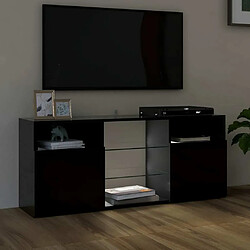 Maison Chic Meubles TV avec lumières LED - Banc TV pour salon noir 120x30x50 cm -MN41212 pas cher