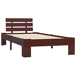 vidaXL Cadre de lit sans matelas marron foncé bois pin massif 90x200cm