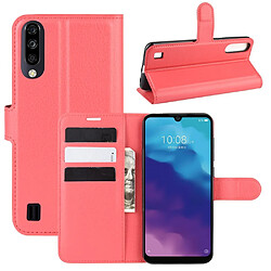 Etui en PU litchi avec support rouge pour votre ZTE A7(2020)