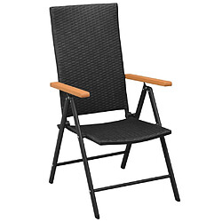 Acheter Salle à manger de jardin 7 pcs,Table et chaise à dîner Noir et marron -MN29529