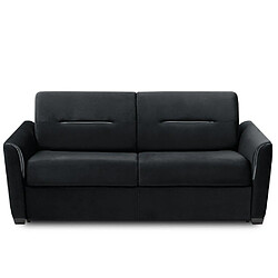 Inside 75 Canapé convertible EXPRESS AMAZONE 120cm comfort BULTEX® 12cm sommier lattes RENATONISI cuir vachette noir