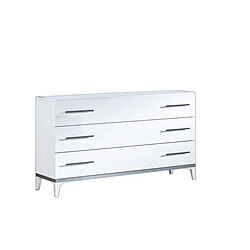 Dansmamaison Commode 3 tiroirs Blanc brillant - LADABI