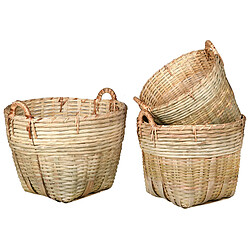 Aubry Gaspard Paniers en bambou naturel (Lot de 3).