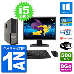 PC Dell 990 SFF Ecran 19" Intel i5-2400 RAM 8Go Disque Dur 500Go Windows 10 Wifi - Occasion