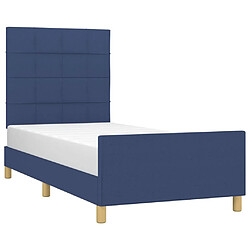 Avis Maison Chic Lit adulte - Cadre Structure de lit avec tête de lit Contemporain Bleu 90x190 cm Tissu -MN21616