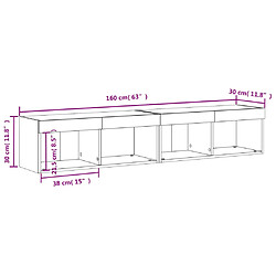 vidaXL Meubles TV avec lumières LED 2 pcs chêne marron 80x30x30 cm pas cher