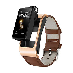 Yonis Montre Connectée Cuir 1.14' Santé & Appels Bluetooth