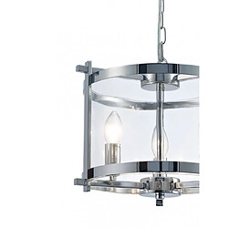 Luminaire Center Suspension Nolan Chrome poli 3 ampoules 47cm pas cher