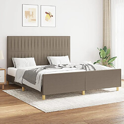 vidaXL Cadre de lit sans matelas taupe 160x200 cm tissu