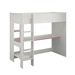 PARISOT JIM Lit mezzanine enfant contemporain décor pin memphis et chant réversible bleu ou rose - l 90 x L 200 cm pas cher