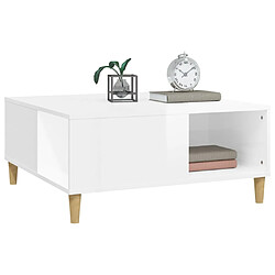 Avis vidaXL Table basse blanc brillant 80x80x36,5 cm bois d'ingénierie