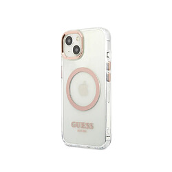 Guess Maroquinerie Guess Coque Magsafe pour Apple iPhone 13 TPU Gold Outline Transparent