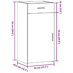 vidaXL Buffet noir 45x42,5x93 cm bois d'ingénierie pas cher