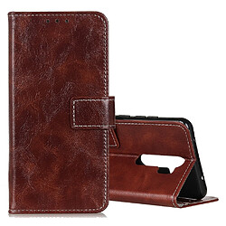 Wewoo Housse Coque Pour OPPO A9 2020 Etui à rabat horizontal Texture de Crazy Horse avec support et fentes cartescadre photo et portefeuille Marron