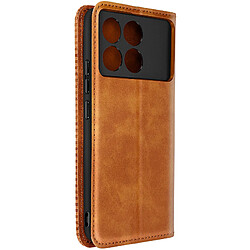 Avizar Étui pour Xiaomi Poco X6 Pro Portefeuille Support Motif Mosaique Camel