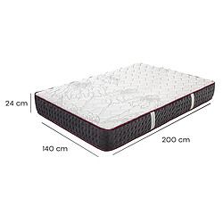 Visiodirect Matelas réversible KIERA , 140x200 cm, en mousse mémoire de forme haute adaptabilité et ergonomique