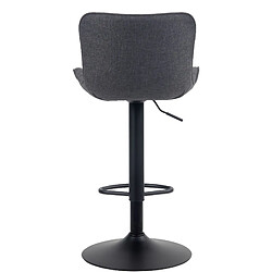 Acheter Decoshop26 Lot de 2 tabourets de bar coutures décoratives pied trompette hauteur réglable en métal noir assise en tissu noir 10_0004141