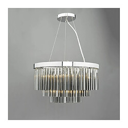 Luminaire Center Suspension Giovana verre fumé et chrome poli 5 ampoules