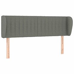 Maison Chic Tête de lit scandinave avec oreilles,meuble de chambre Gris foncé 147x23x78/88 cm Tissu -MN29892