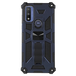 Coque en TPU anti-rayures avec béquille bleu pour votre Motorola G Pure