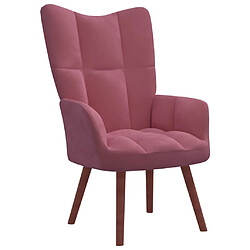 Maison Chic Chaise de relaxation | Fauteuil relax avec repose-pied Rose Velours -GKD25080 pas cher