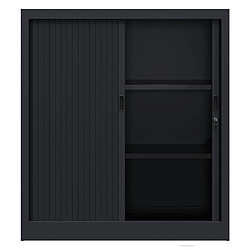 Acheter Pierre HENRY Armoire de bureau portes à rideaux 2 étagères anthracite.