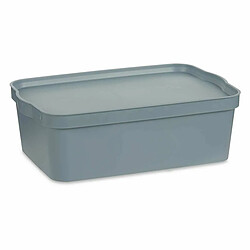 Kipit Boîte de rangement avec couvercle Gris Plastique 14 L 29,5 x 14,3 x 45 cm (12 Unités)