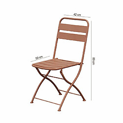 Acheter Mes Lot de 2 chaises de jardin pliables en métal terracotta - BACA