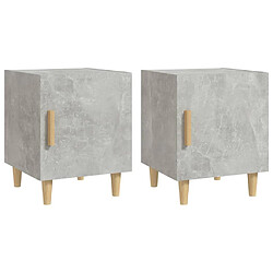 vidaXL Tables de chevet 2 pcs Gris béton Bois d'ingénierie