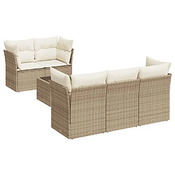 Maison Chic Salon de jardin avec coussins 6 pcs | Ensemble de Table et chaises | Mobilier d'Extérieur beige résine tressée -GKD13259