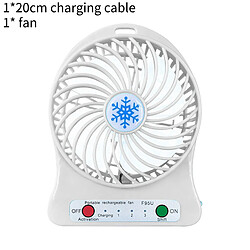 (Blanc) Ventilateur Usb de Bureau Mini Trois Vitesses Portable Compact Couleur Unie Été Silencieux