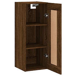 Maison Chic Armoire murale,Meuble de Rangement,Armoire Suspendue chêne marron 34,5x34x90 cm bois d'ingénierie -MN63429 pas cher