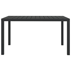 vidaXL Table de jardin noir 150 x 90 x 74 cm Aluminium et WPC