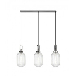 Luminaire Center Suspension 3 ampoules Nickel poli