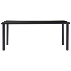 Maison Chic Table de salle à manger,Table à dîner Noir 180x90x75 cm Verre trempé -GKD42402