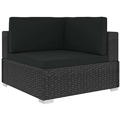 Acheter Maison Chic Salon de jardin 6 pcs + coussins - Mobilier/Meubles de jardin - Table et chaises d'extérieur Résine tressée Noir -MN65846