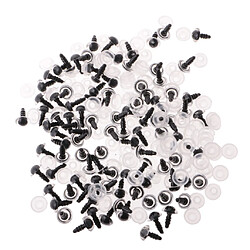 100 pièces en plastique Safety Eyes avec BACKS pour Bear Doll DIY Craft 10mm Clear