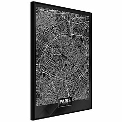 Paris Prix Affiche Murale Encadrée City Map Paris Dark 20 x 30 cm Noir