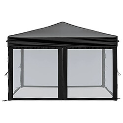 Avis vidaXL Tente de réception pliable avec parois Noir 3x3 m