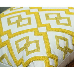 P07 petit coton frais jaune diamant motif broderie fleur oreiller de fleur maison salon coussin coussin taie d'oreiller