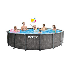 Intex Piscine ronde en kit Baltik - Diamètre 457 cm - Effet bois cérusé